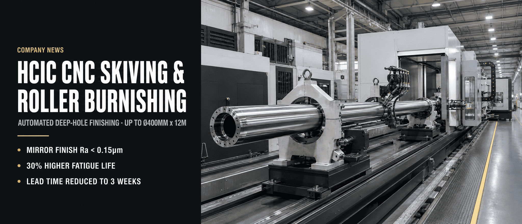 HCIC проверува високопрецизна автоматизирана CNC линија за скијање и ролери за цилиндри со долги патеки со големи отвори