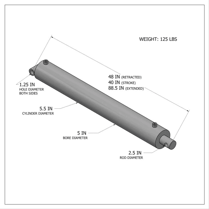 Хидрауличен цилиндар без бајпас