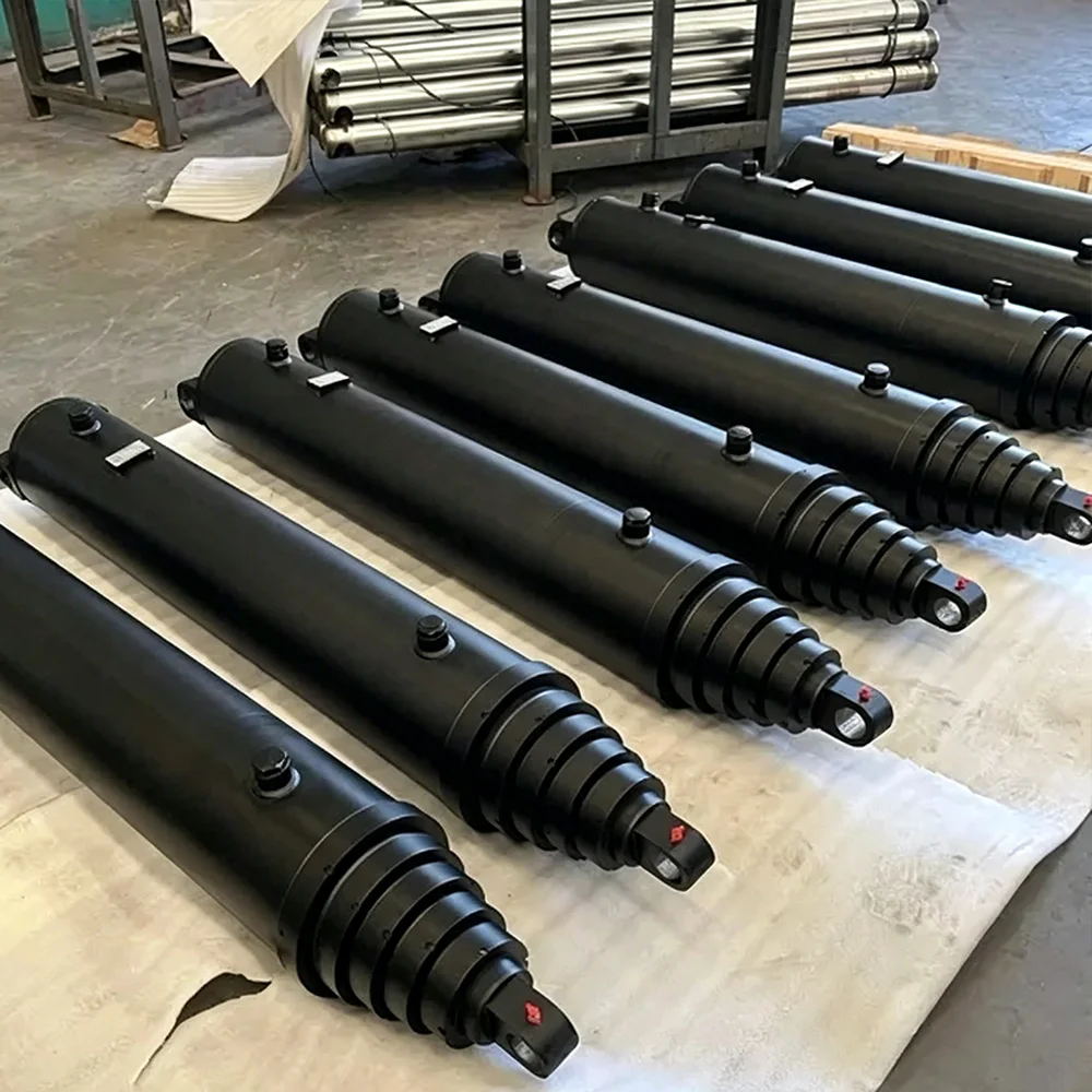 double-acting telescopic hydraulic cylinder